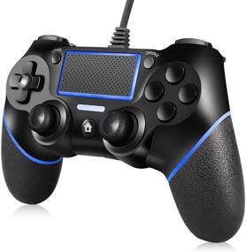 img 4 attached to 🎮 Голубой проводной игровой контроллер Blue ORDA с двигателями движения, мини-светодиодными индикаторами и анти-скользящим дизайном для улучшенного игрового опыта.