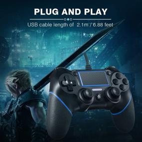 img 3 attached to 🎮 Blue ORDA Wired PC Controller with Motion Motors, Mini LED Indicator, and Anti-Slip Design for Improved Gaming Experience