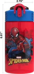 img 2 attached to 🚰 Zak Designs Marvel Kids Spout Cover & Carrying Loop Water Bottle (16 oz, BPA-Free) - Leak-Proof Plastic Design