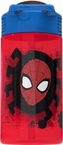 img 1 attached to 🚰 Zak Designs Marvel Kids Spout Cover & Carrying Loop Water Bottle (16 oz, BPA-Free) - Leak-Proof Plastic Design