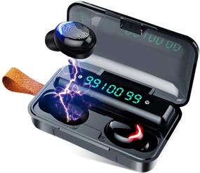 img 4 attached to 🎧 Ruutcasy Bluetooth Wireless Earbuds with Charging Case - Pumping Bass Stereo Calls, LED Battery Display, IPX7 Waterproof, CVC8.0 Noise Isolation for Sport