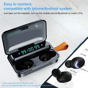 img 1 attached to 🎧 Ruutcasy Bluetooth Wireless Earbuds with Charging Case - Pumping Bass Stereo Calls, LED Battery Display, IPX7 Waterproof, CVC8.0 Noise Isolation for Sport