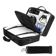 ps5 carrying case - ultimate protection for playstation 5 - travel storage bag compatible with ps5 digital edition - customizable interior for console, controller, headset logo
