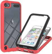 🔴 dteck ipod touch 5 6 7 case - full body protection, shockproof, anti-scratch, red logo