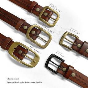 img 1 attached to Vintage Genuine Leather Casual Buckle Women's Accessories in Belts