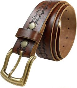 img 4 attached to Vintage Genuine Leather Casual Buckle Women's Accessories in Belts