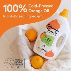 img 2 attached to 🍊 Orange House Free and Clear Liquid Laundry Detergent - Natural Food-Grade Orange Oil - High Efficiency & Standard Machine - 135.3 Fl Oz (135 Load)