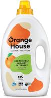 🍊 orange house free and clear liquid laundry detergent - natural food-grade orange oil - high efficiency & standard machine - 135.3 fl oz (135 load) logo