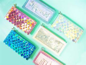 img 1 attached to 📚 Bewaltz Holographic Scales Silver Pencil Pouch - Stylish Zippered Case for School Supplies, Perfect for Students from Middle to High School
