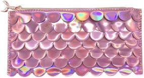 img 3 attached to 📚 Bewaltz Holographic Scales Silver Pencil Pouch - Stylish Zippered Case for School Supplies, Perfect for Students from Middle to High School