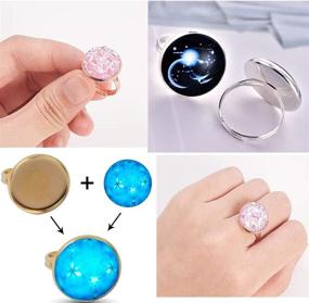 img 2 attached to 📿 GBSTORE 20 Pcs Adjustable Blank Ring Base 12mm Round Finger Ring Trays - Rhodium Plated Ring Blanks for DIY Ring Making