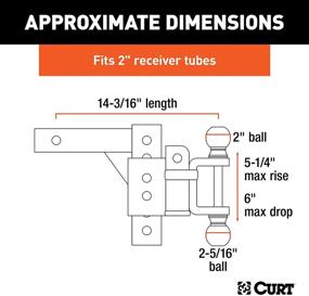 img 3 attached to CURT 45049 Adjustable Ball Mount for 2-Inch Receiver with 6-1/2-Inch Drop, Includes 2 and 2-5/16-Inch Balls, 10,000 lbs Capacity