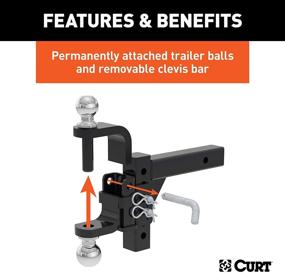 img 1 attached to CURT 45049 Adjustable Ball Mount for 2-Inch Receiver with 6-1/2-Inch Drop, Includes 2 and 2-5/16-Inch Balls, 10,000 lbs Capacity