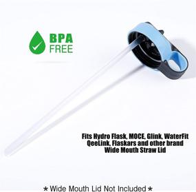 img 3 attached to [Pack of 10] BPA-Free Flask Straws Compatible with Hydro Bottle Wide 🥤 Mouth Straw Lid with 2 Straw Brushes - Ideal for Wide Mouth Hydroflask Replacement