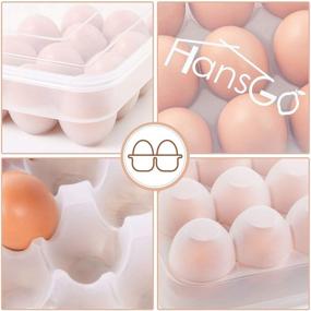img 1 attached to 🥚 HANSGO Egg Holder for Refrigerator: Deviled Egg Tray Carrier with Lid, Stackable & Dispenser Fridge Egg Storage Container - 34 Egg Box
