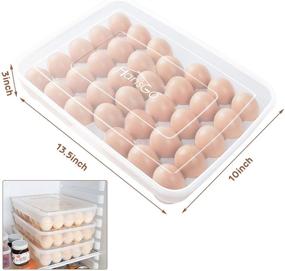 img 3 attached to 🥚 HANSGO Egg Holder for Refrigerator: Deviled Egg Tray Carrier with Lid, Stackable & Dispenser Fridge Egg Storage Container - 34 Egg Box