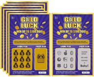 gold luck pregnancy reveal fake lottery scratch off tickets, perfect idea for pregnancy announcement, set of 6 cards logo