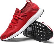 👟 ahico men's walking shoes - fashion sneakers for casual slip on, knit mesh fitness shoe ideal for running, jogging, tennis, gym sports logo