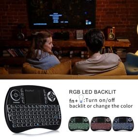 img 1 attached to 🔍 (2021 Enhanced) iPazzPort Mini Bluetooth Keyboard w/ Touchpad, Backlit Wireless Keyboard + 2.4G USB Dongle for Google/Android TV Box/FireStick/Laptop/PC KP-21SM