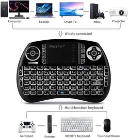 img 3 attached to 🔍 (2021 Enhanced) iPazzPort Mini Bluetooth Keyboard w/ Touchpad, Backlit Wireless Keyboard + 2.4G USB Dongle for Google/Android TV Box/FireStick/Laptop/PC KP-21SM