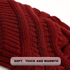 img 2 attached to 🧣 Warm Winter Chunky Cable Knit Beanie Hat for Women, Satin Lined, Mens Soft Slouchy Cap