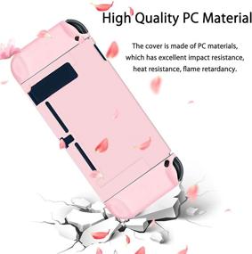 img 1 attached to 📱 BRHE Dockable Switch Protective Case Cover with Glass Screen Protector - Pink: Anti-Scratch, Shock-Absorption Grip
