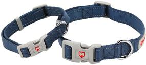 img 3 attached to 🐶 KBLBJ Dog Collar: Premium Reflective Nylon Collar with AirTag Holder - Adjustable Quick Release Buckle for Medium Dogs (Blue, M)