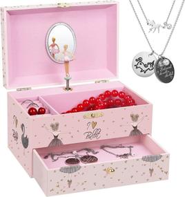 img 4 attached to 🎵 EFUBaby Jewelry Box for Girls: Music Box Girls & Unicorn Necklace and Bracelet Jewelry Boxes with Spinning Ballerina & Drawer - Musical Jewelry Boxes for Girls - Birthday Gift