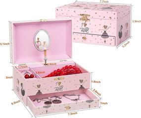 img 2 attached to 🎵 EFUBaby Jewelry Box for Girls: Music Box Girls & Unicorn Necklace and Bracelet Jewelry Boxes with Spinning Ballerina & Drawer - Musical Jewelry Boxes for Girls - Birthday Gift