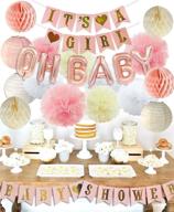👶 baby shower party decorations kit for girls - it's a girl banner, tissue paper pompoms, lanterns, honeycomb balls - it's a girl baby shower decorations logo