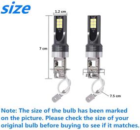 img 4 attached to 🔦 2X H3 LED фары для туманной лампы - 50W 14000LM автомобильные лампочки, 6000K белый световой дневной ход - Улучшенный SEO