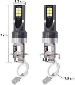 img 1 attached to 🔦 2X H3 LED фары для туманной лампы - 50W 14000LM автомобильные лампочки, 6000K белый световой дневной ход - Улучшенный SEO