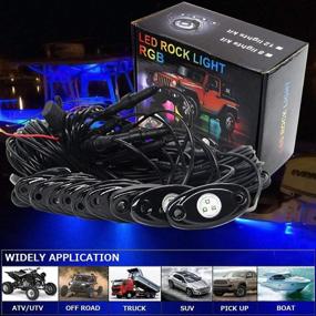 img 3 attached to 🚙 Enhance Your Offroad Adventure with 12 pcs LED Rock Light Kits - Lrgirling Bluetooth Controll RGB Lights for Trucks, SUVs, and ATVs: Waterproof, SoundSync, and Easy Installation (12 PODS)