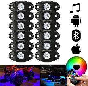 img 4 attached to 🚙 Enhance Your Offroad Adventure with 12 pcs LED Rock Light Kits - Lrgirling Bluetooth Controll RGB Lights for Trucks, SUVs, and ATVs: Waterproof, SoundSync, and Easy Installation (12 PODS)