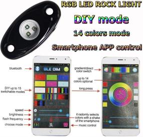 img 2 attached to 🚙 Enhance Your Offroad Adventure with 12 pcs LED Rock Light Kits - Lrgirling Bluetooth Controll RGB Lights for Trucks, SUVs, and ATVs: Waterproof, SoundSync, and Easy Installation (12 PODS)
