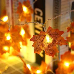 img 1 attached to 🍁 2PACK Maple Leaf String Lights Fall Garland Decoration for Indoor Outdoor Patio Wedding Garden Halloween Thanksgiving Christmas Party