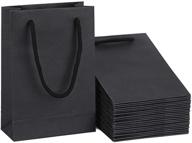 50-pack black gift bags with cotton handle, driew black party gift bags - 5x2x7.5 inches logo