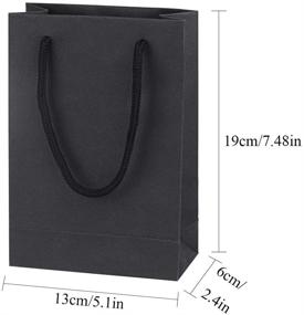 img 3 attached to 50-Pack Black Gift Bags with Cotton Handle, driew Black Party Gift Bags - 5x2x7.5 inches