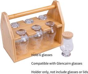 img 1 attached to 🥃 Bamboo Whiskey Glass Rack by Jillmo - Stylish Tasting Glassware Holder (Holder Only)