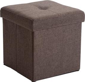 img 4 attached to 🪑 Simplify Linen Folding Ottoman: Multipurpose Toy Box Chest, Tufted Padded Bench, Foot Rest, Stool – Single, Espresso