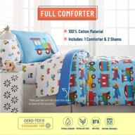 ✈️ wildkin kids 100% cotton full comforter: lightweight bedding set with pillow shams - trains, planes & trucks theme, fits standard full mattress logo