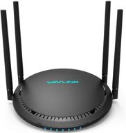 🌐 wavlink ac1200 wifi роутер, умный беспроводной двухдиапазонный гигабитный интернет роутер - 5 ггц+2,4 ггц с патентованной технологией touchlink, 4x 5dbi омни-направленной антенны, mu-mimo - идеально для игр и просмотра hd-контента дома. логотип