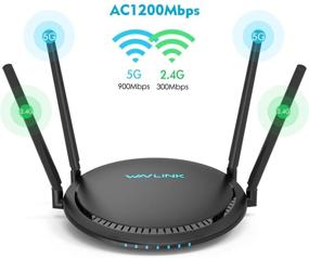 img 3 attached to 🌐 WAVLINK AC1200 WiFi Router, Smart Wireless Dual-Band Gigabit Internet Router - 5GHz+2.4GHz with Patented TouchLink, 4x 5dBi Omni Directional Antennas, MU-MIMO - Ideal for Home Online Gaming & HD Streaming