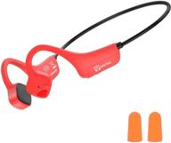 9 цифровые наушники с костной проводимостью n1 red bone с микрофоном: беспроводные наушники bluetooth 5.0 для спорта (бег, велосипедный спорт, походы, йога). логотип
