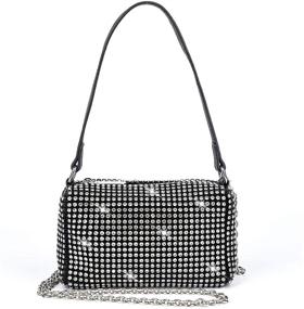 img 4 attached to 👛 Women's Crystal-Studded Sparkling Crossbody Handbags - Perfect Handbags & Wallets for Clutches & Evening Events