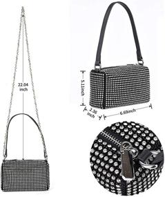img 2 attached to 👛 Women's Crystal-Studded Sparkling Crossbody Handbags - Perfect Handbags & Wallets for Clutches & Evening Events