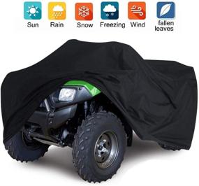 img 4 attached to 🛡️ XXL Heavy Duty ATV Cover - Waterproof 4 Wheeler Quad Cover for Honda Rancher, Polaris, Yamaha, Suzuki, Can am - All Weather Protection (86x38x42in)