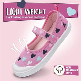 img 3 attached to 👧 K KomForme Toddler Girls Shoes: Mary Jane Flats, Canvas Sneakers for School Uniform