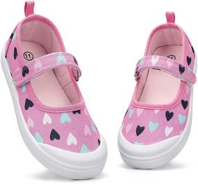 img 4 attached to 👧 K KomForme Toddler Girls Shoes: Mary Jane Flats, Canvas Sneakers for School Uniform