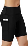 🩳 women's performance athletic compression shorts: pack of 3 with side pocket for convenience! логотип